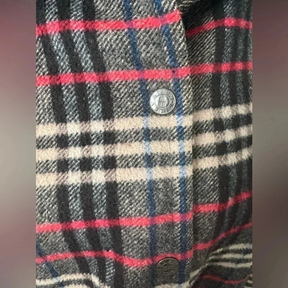 Evan Picone | Vintage Wool Blend Dark Plaid Button Up Blazer | Size 12 - Picture 3 of 8